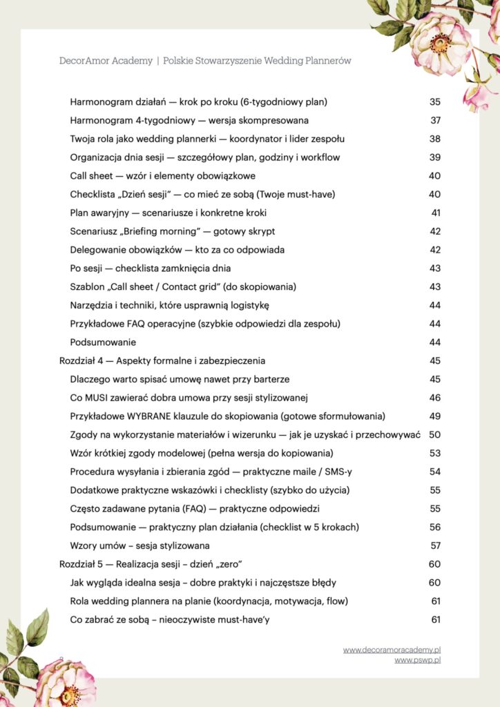 Spis treści ebooka część druga