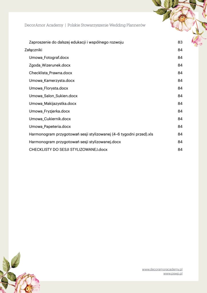 Spis treści ebooka część czwarta